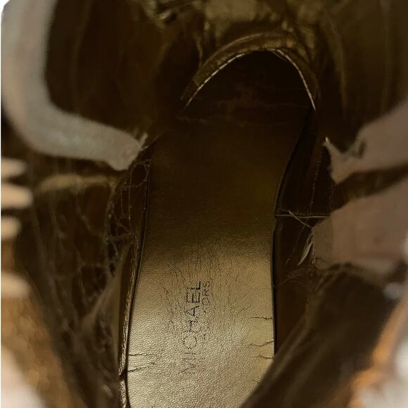 Michael Kors Jem Adi Rose Gold Pink Hightops Size 1 - Picture 9 of 10